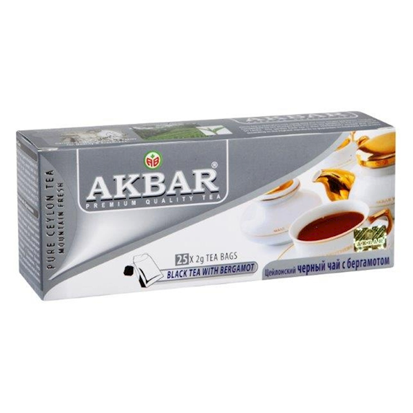 Akbar Earl Grey Tea - Premium Quality, 100 Tea Bags | Classic Bergamot Flavored Black Tea