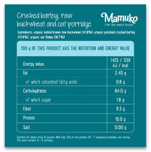 Load image into Gallery viewer, MAMUKO Organic Crushed Barley, Raw Buckwheat & Oat Porridge 200g/10pack