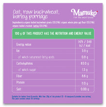 Load image into Gallery viewer, MAMUKO Organic Oat, Raw Buckwheat & Barley Porridge 200g/10pack