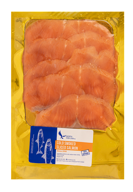 North Fish USA Salmon Sliced, Cold Smoked 8oz/2pack