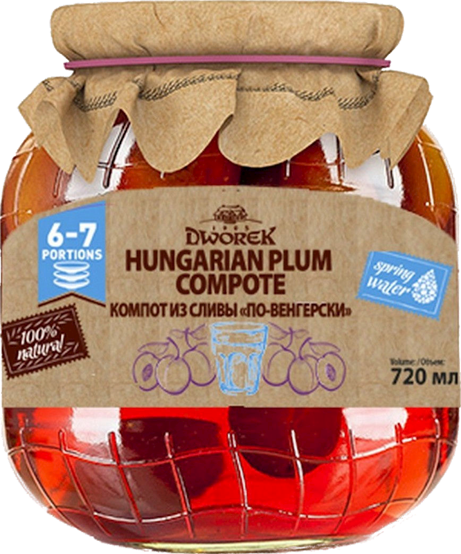 Dworek Hungarian Plum Compote 720g/8pack