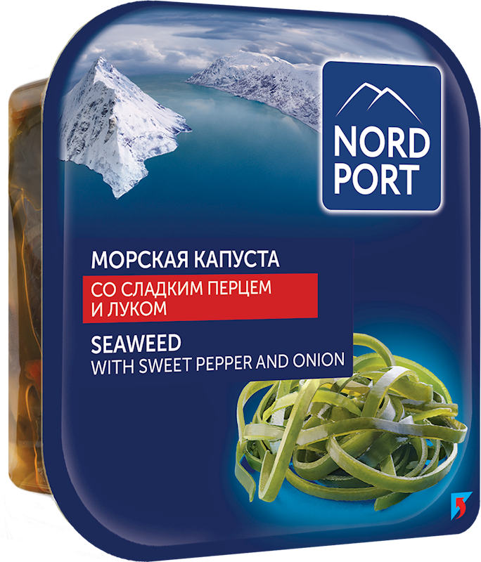 NORD PORT Marinated Seaweed with Sweet Pepper and Onion 200g/12pack