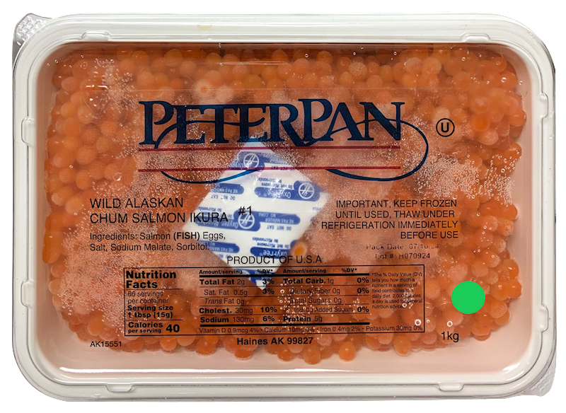 PETER PAN Wild Alaskan Pink Salmon Ikura #1 Green