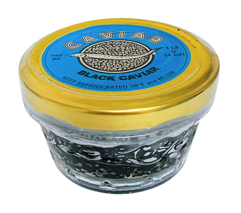 Paddlefish Caviar in glass jar