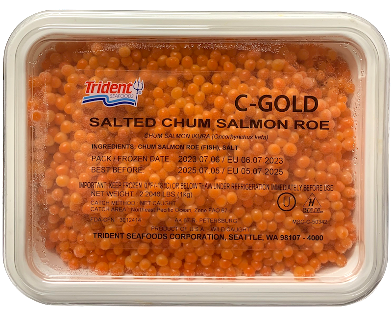 TRIDENT Salted Chum Salmon Roe, C-Gold 1000g