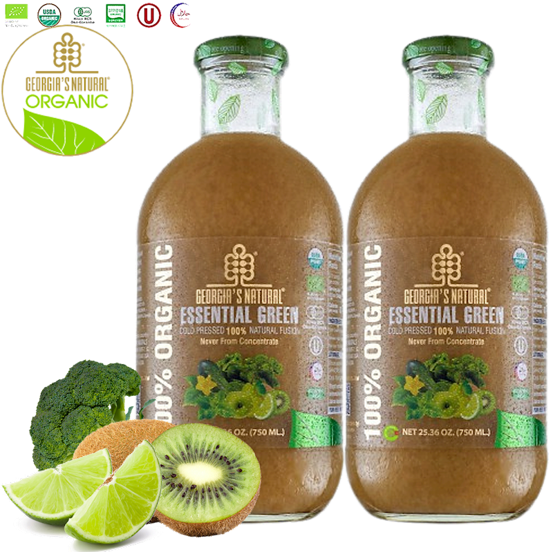 GEORGIA'S NATURAL Organic Cold Pressed Green Juice 750ml/8pack