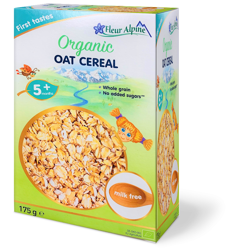 FLEUR ALPINE Organic Oat Cereal, No Milk 175g/6pack