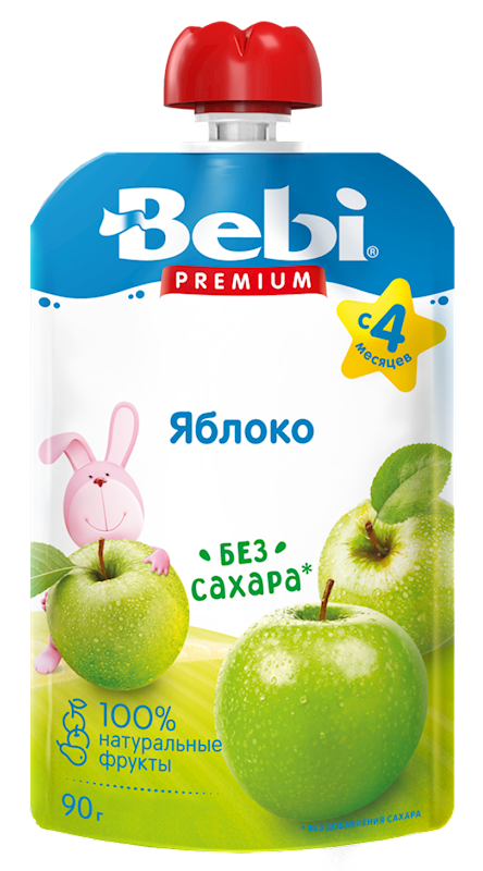 BEBI Fruit Puree Pouch, No Sugar Added 90g/10pack