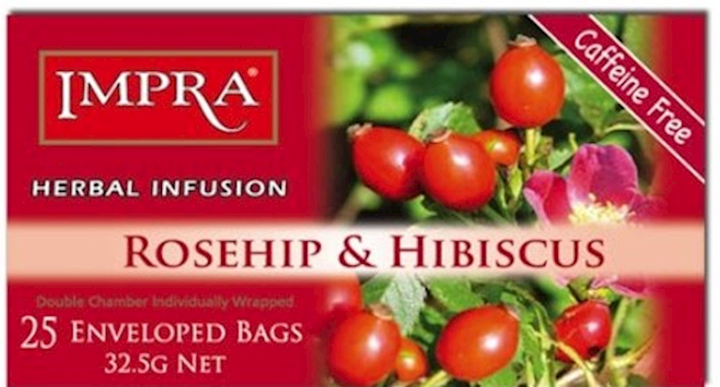 IMPRA Rosehip & Hibiscus Caffeine Free Herbal Infusion 25bag/48pack