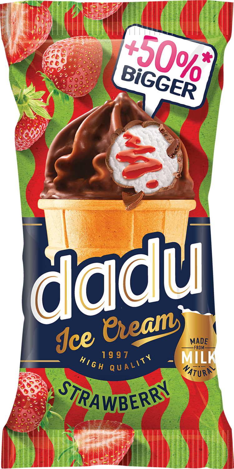 DADU Chocolate Glazed Ice Cream with Strawberry 180ml/24pack