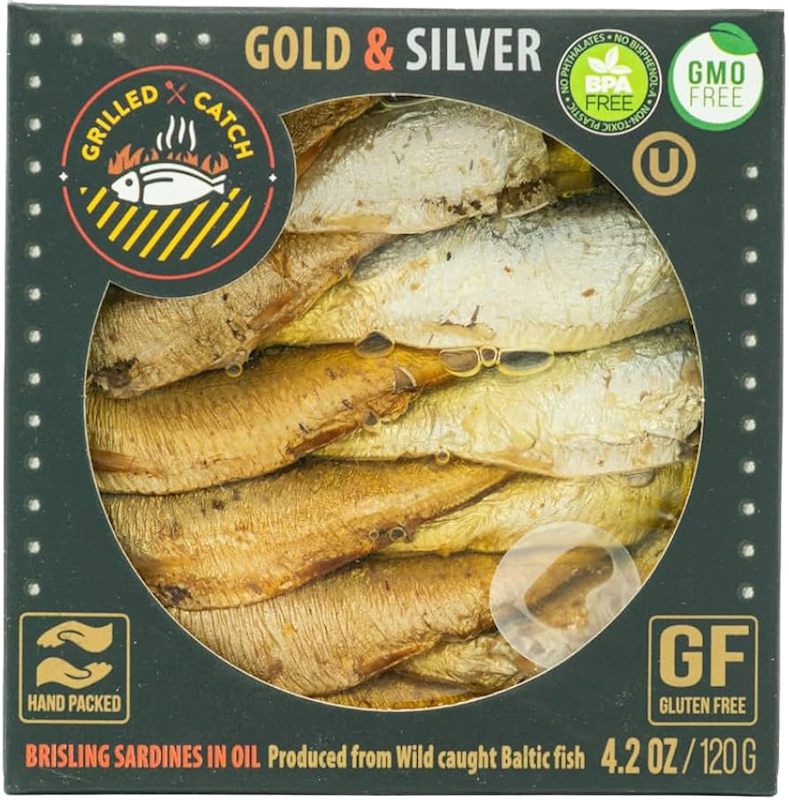 BRIVAIS VILNIS Gold & Silver Brisling Sardines in Oil 120g/10pack