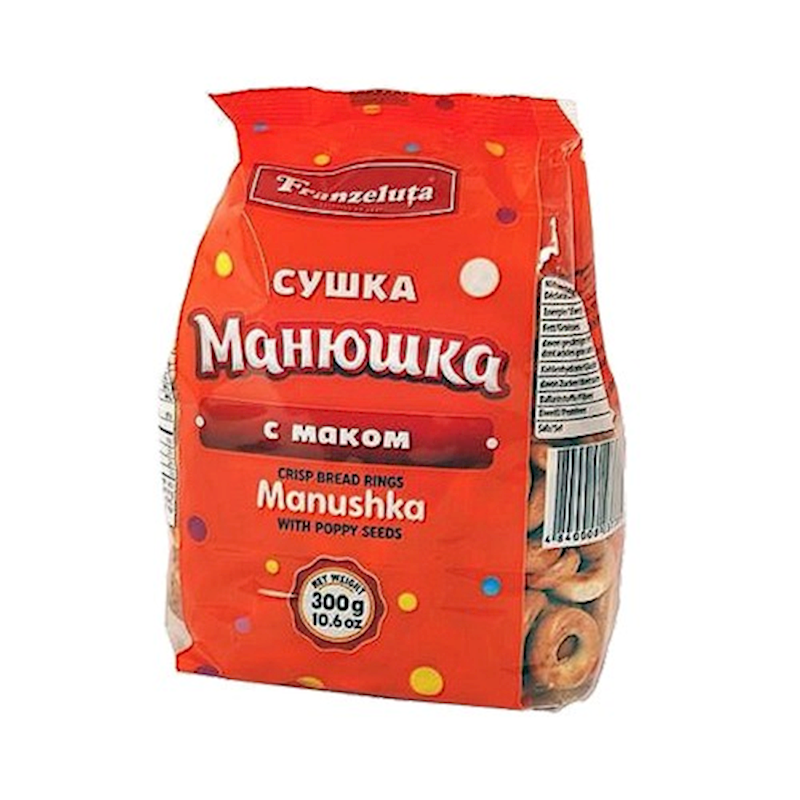 FRANZELUTA Manyushka Sushki with Poppy Seeds 300g/12pack