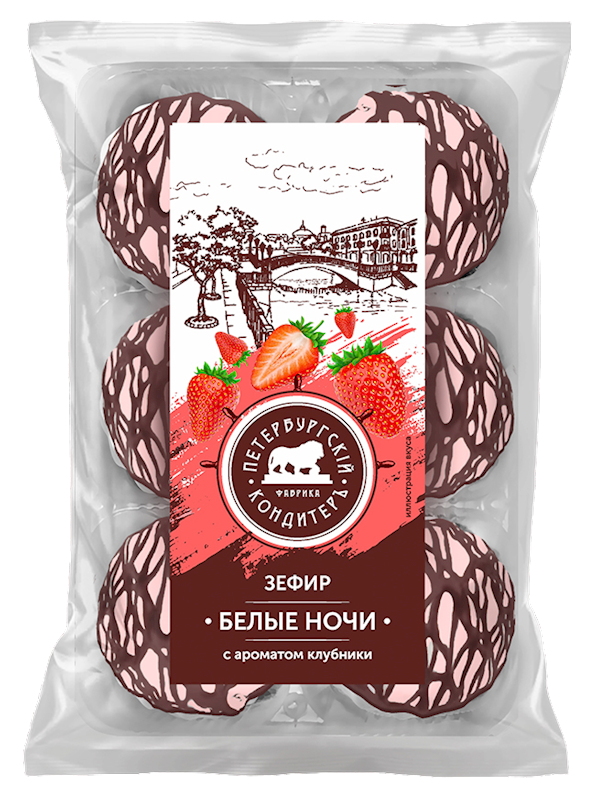 P.KONDITER White Nights with Strawberry Marshmallow (Zefir) 180g/18pack