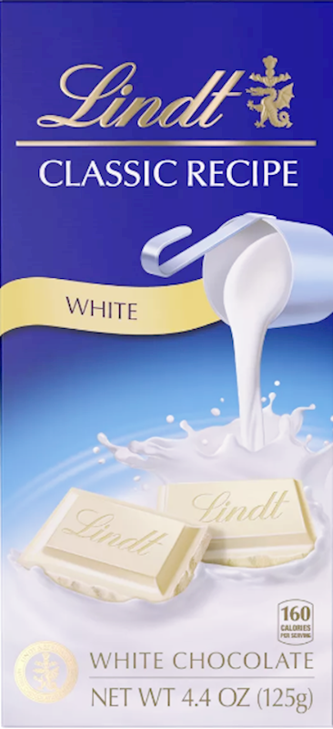 LINDT Classic Recipe White Chocolate Bar 125g/12pack