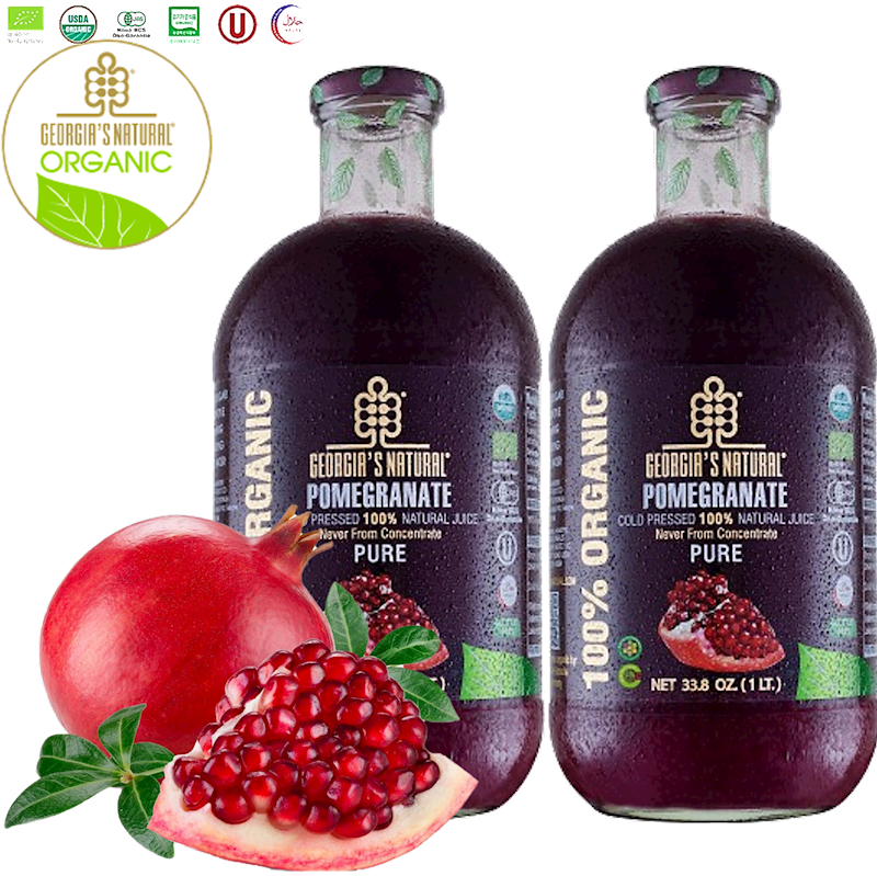 GEORGIA'S NATURAL Organic Pomegranate Juice 750ml/8pack