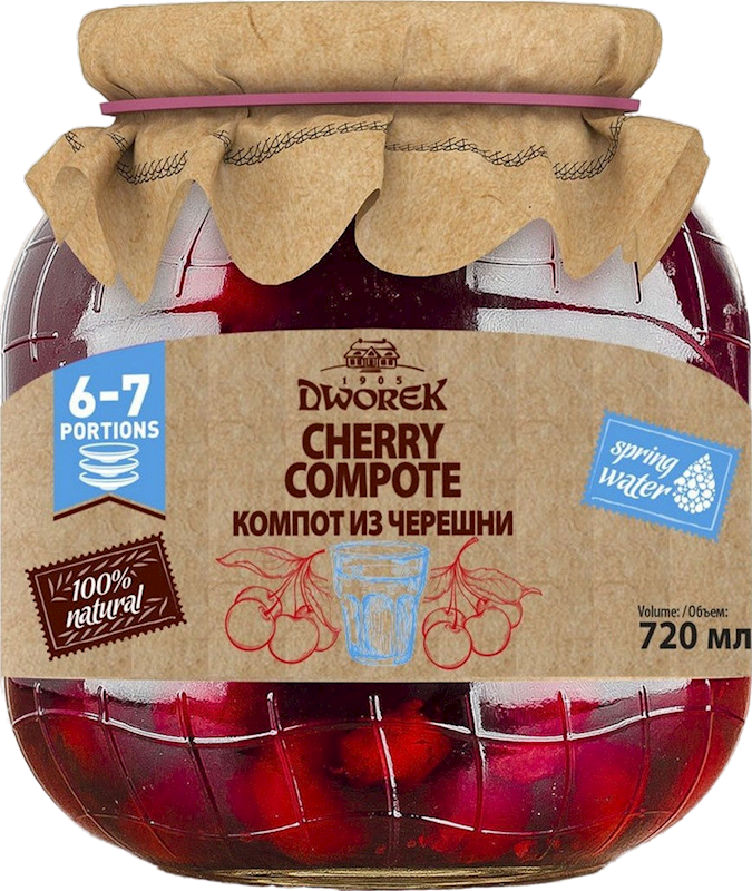 Dworek Cherry Compote 720g/8pack
