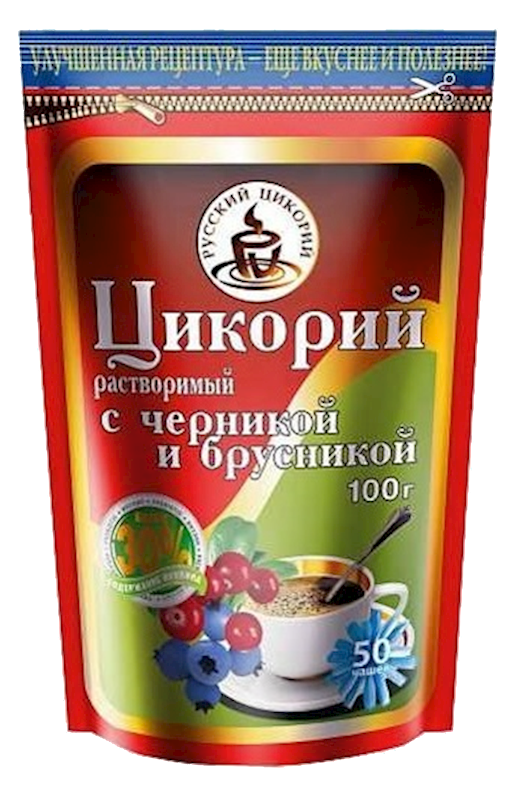 RUSSIAN CHICORY Instant Chicory Powder with Blueberry and Lingonberry 100g/12pack
