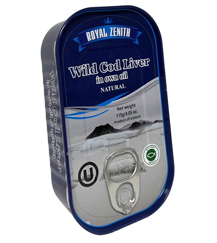 ROYAL ZENITH Wild Cod Liver in Own Oil 115g/12pack