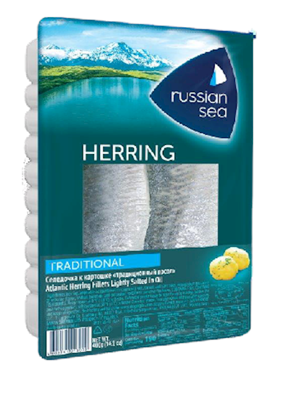 RUSSIAN SEA Lightly Salted Atlantic Herring Fillet in Oil - Traditional