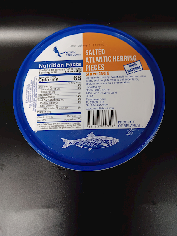 NORTH FISH USA Salted Atlantic Herring Pieces 750g/8pack