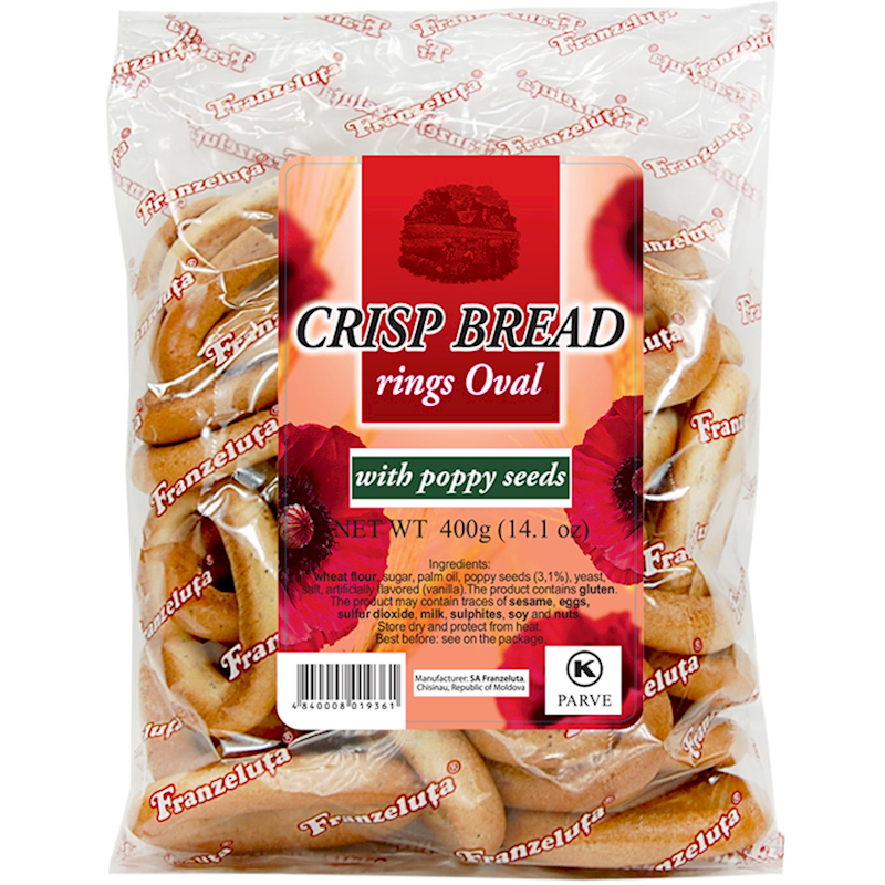 FRANZELUTA Oval Sushki with Poppy Seeds 400g/12pack