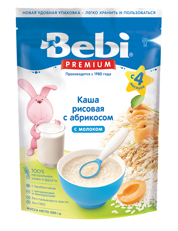 BEBI Rice Flakes with Milk & Apricot 200g/9pack