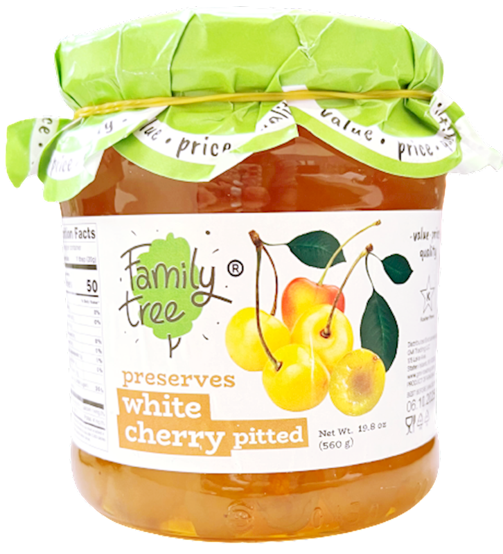 FAMILY TREE Pitted White Cherry Preserves 560g/12pack