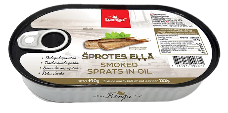 BANGA Smoked Sprats in Oil 190g/12pack