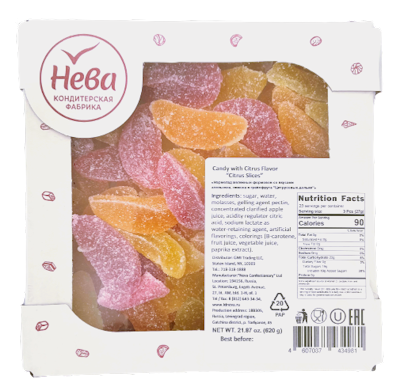 NEVA Citrus Flavored Marmelade Slices 620g/5pack