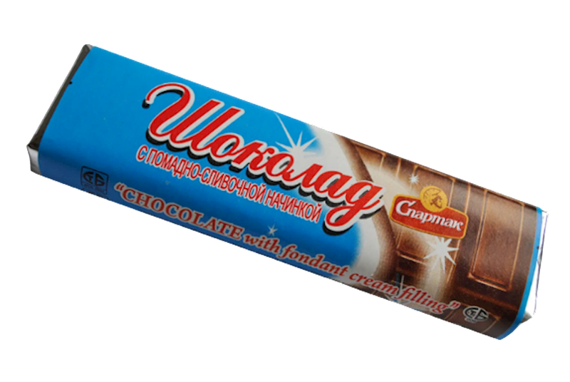 SPARTAK Chocolate Bar Batonchik Foundant (Pomadka) Cream Filling 48g/52pack