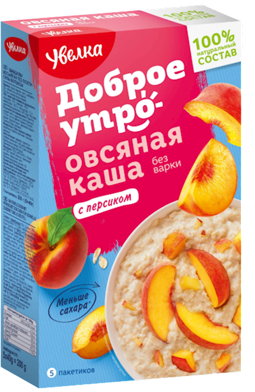 UVELKA Instant Oatmeal  with Peach 200g/6pack
