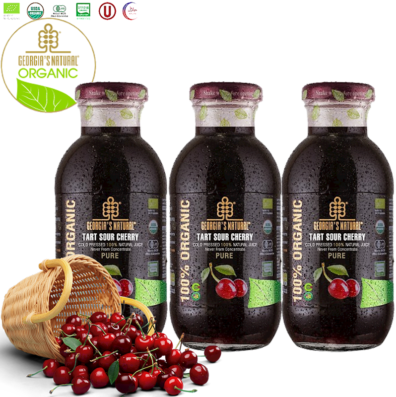 GEORGIA'S NATURAL Organic Cold Pressed Tart Sour Cherry Juice