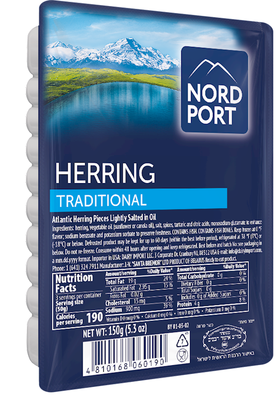 NORD PORT Lightly Salted Atlantic Herring Pieces in Oil - Traditional