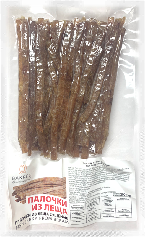 BAKREU Dried Salted Bream (Leshch) Jerky 200g/15pack