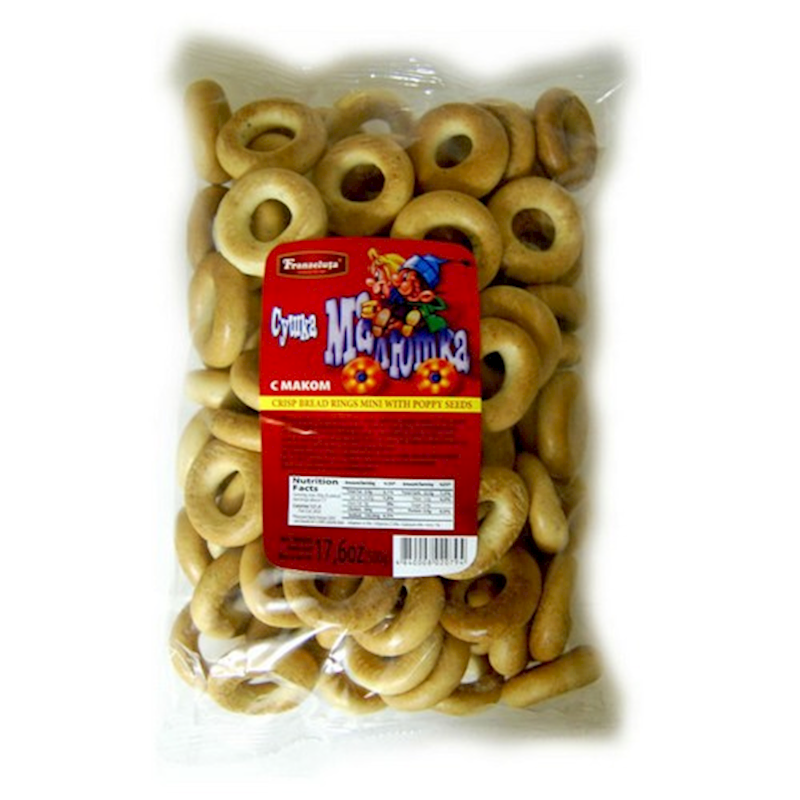 FRANZELUTA Malyutka Sushki with Poppy Seeds 500g/12pack