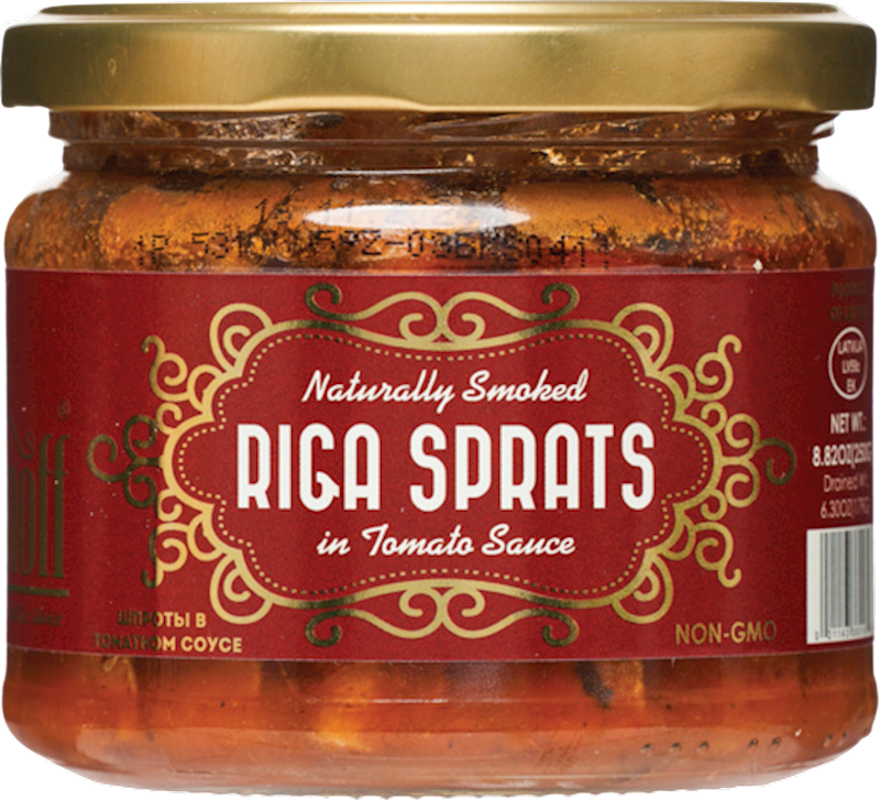 GOURMANOFF Smoked Riga Sprats In Tomato Sauce 250g/12pack