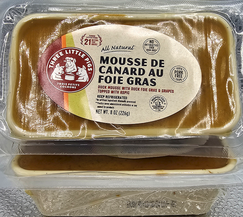 TROIS PETITS COCHONS Mousse de Canard au Foie Gras Duck Mousse with Duck Foie Gras & Grapes 226g/6pack