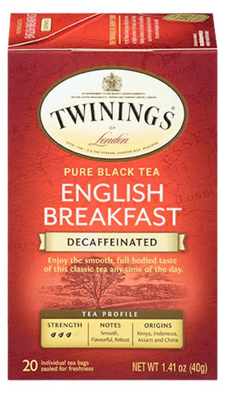 TWINING'S Decaffeinated English Breakfast Tea 20bag/6pack