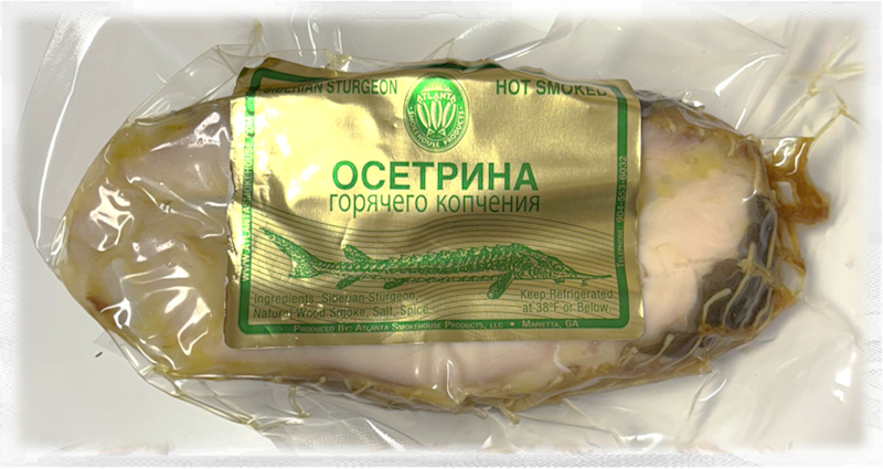 ATLANTA SMOKE HOUSE Hot Smoked Siberian Sturgeon ~1lb