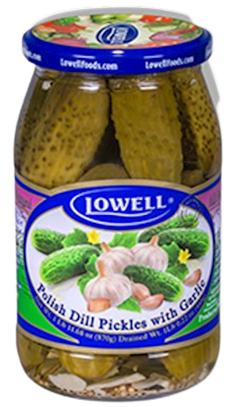 LOWELL Polish Dill Pickles with Garlic 870g/12pack