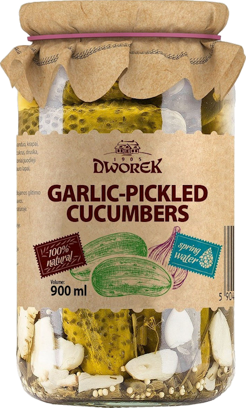 DWOREK Garlic Pickled Cucumbers 900ml/8pack