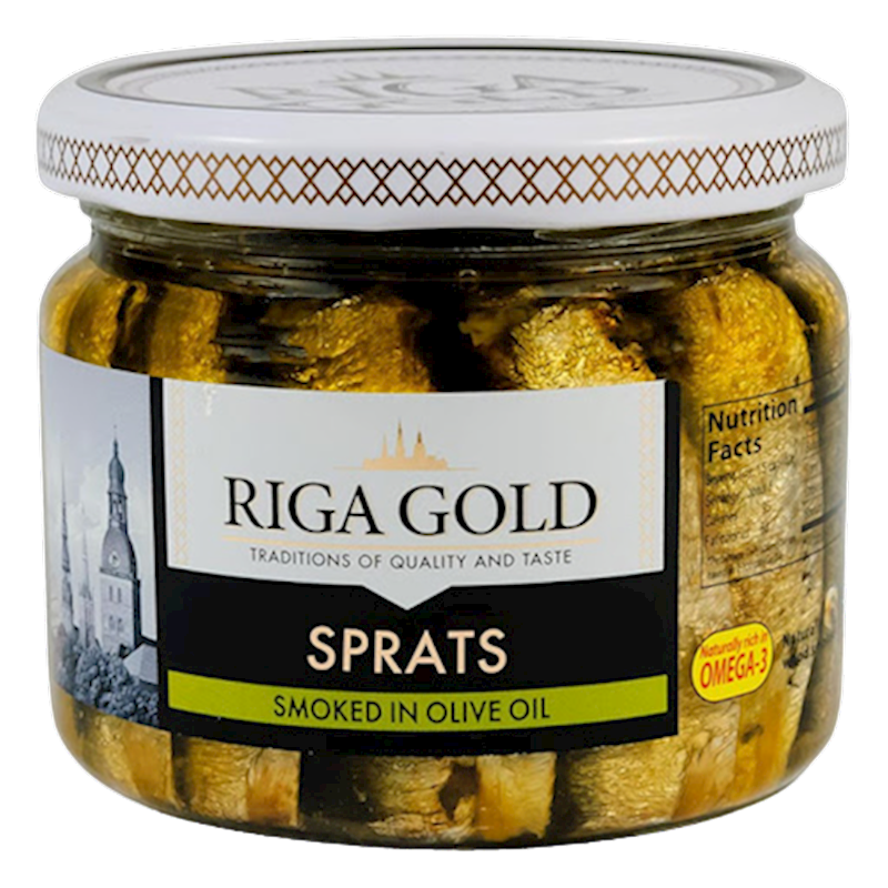 RIGA GOLD Smoked Sprats in Olive Oil 270g/12pack