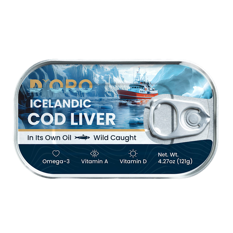 D'ORO Icelandic Cod Liver in Own Oil 121g/12pack