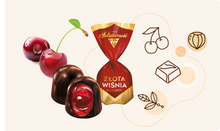 Load image into Gallery viewer, SOLIDARNOSC Golden Cherry Chocolates with Alcoholized Cherry in Cherry Liqueur Flavored Filling
