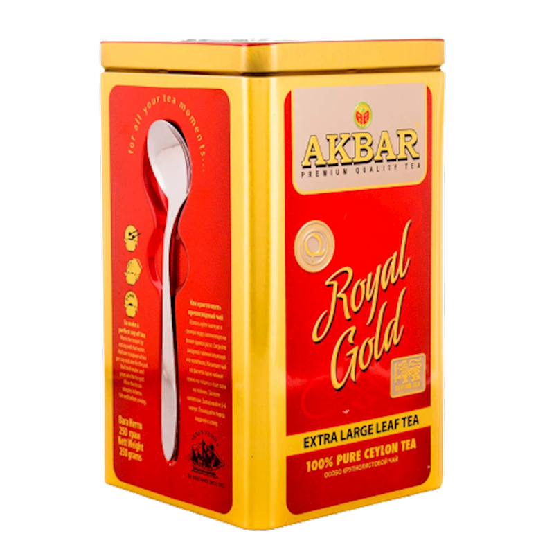 AKBAR Royal Gold Extra Big Leaf Ceylon Tea 250g/12pack