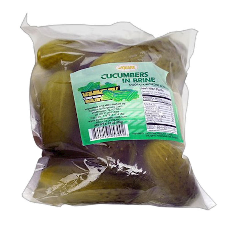 SQUARE Polish Cucumbers In Brine 500g/12pack