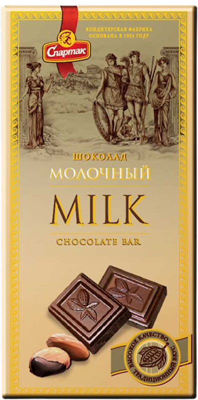 SPARTAK Milk Chocolate Bar 85g/22pack