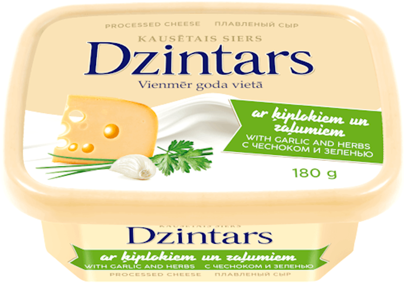 DZINTARS Cheese Spread with Garlic & Herbs 180g/10pack
