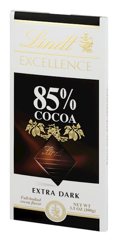 LINDT Excellence Dark Chocolate Bar 85% Cocoa 90g/12pack