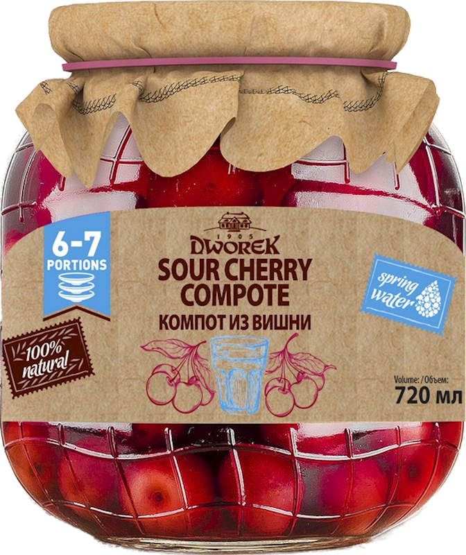 Dworek Sour Cherry Compote 720g/8pack